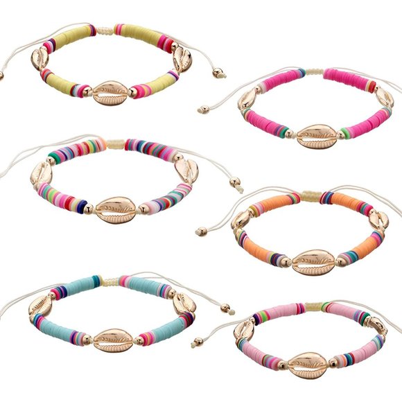 Anklets For Women Boho Vsco Shell Anklet Beaded Anklets 6 Pieces - Picture 7 of 8